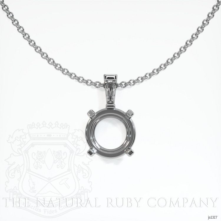 14K White Gold Accent Stones Pendant Setting