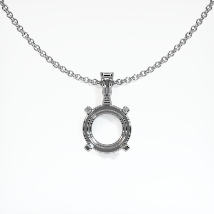 18K White Gold Accent Stones Pendant Setting