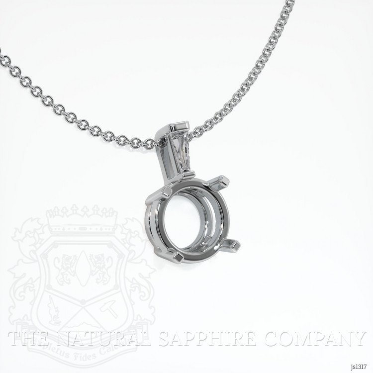 18K White Gold Accent Stones Pendant Setting