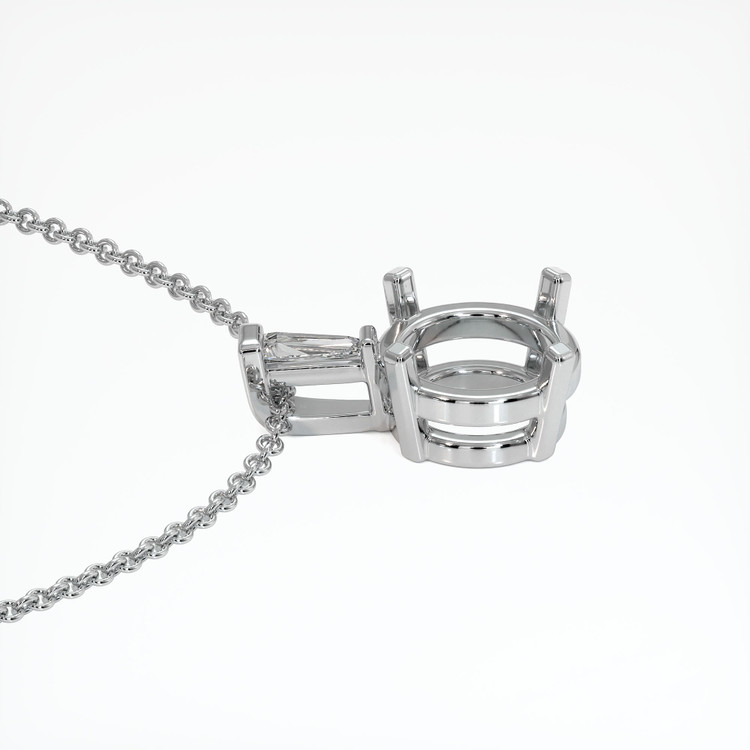 18K White Gold Accent Stones Pendant Setting