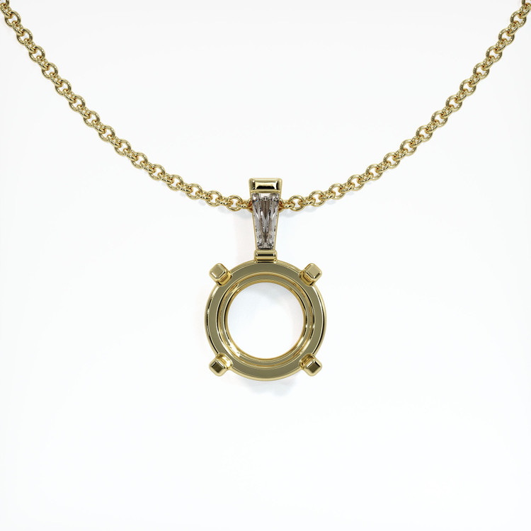 14K Yellow Gold Accent Stones Pendant Setting