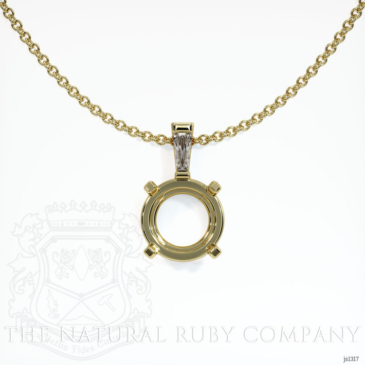 14K Yellow Gold Accent Stones Pendant Setting