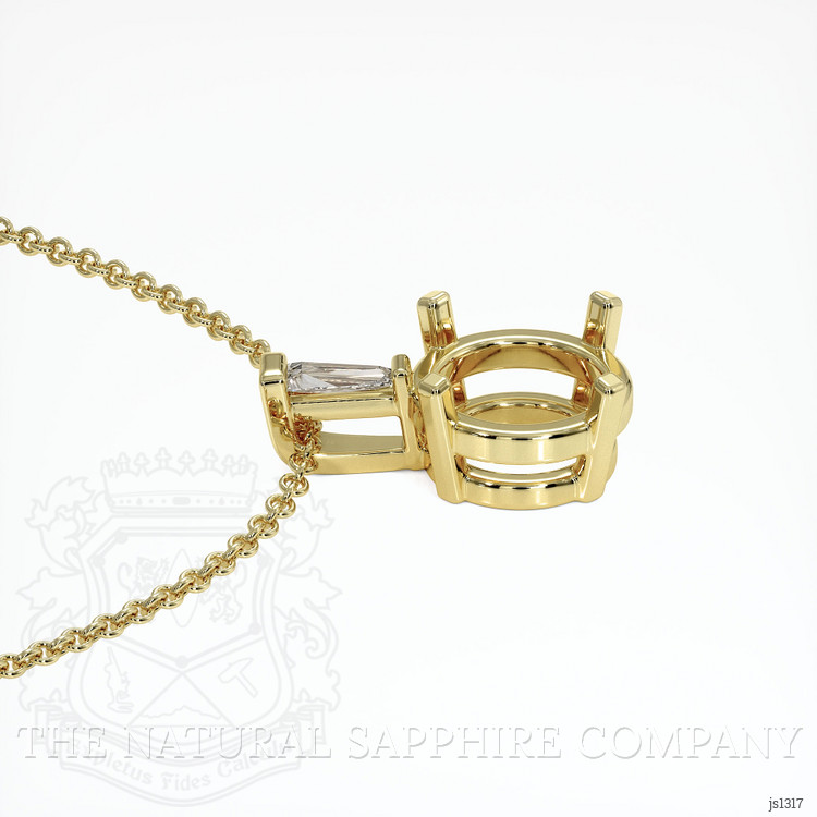 14K Yellow Gold Accent Stones Pendant Setting