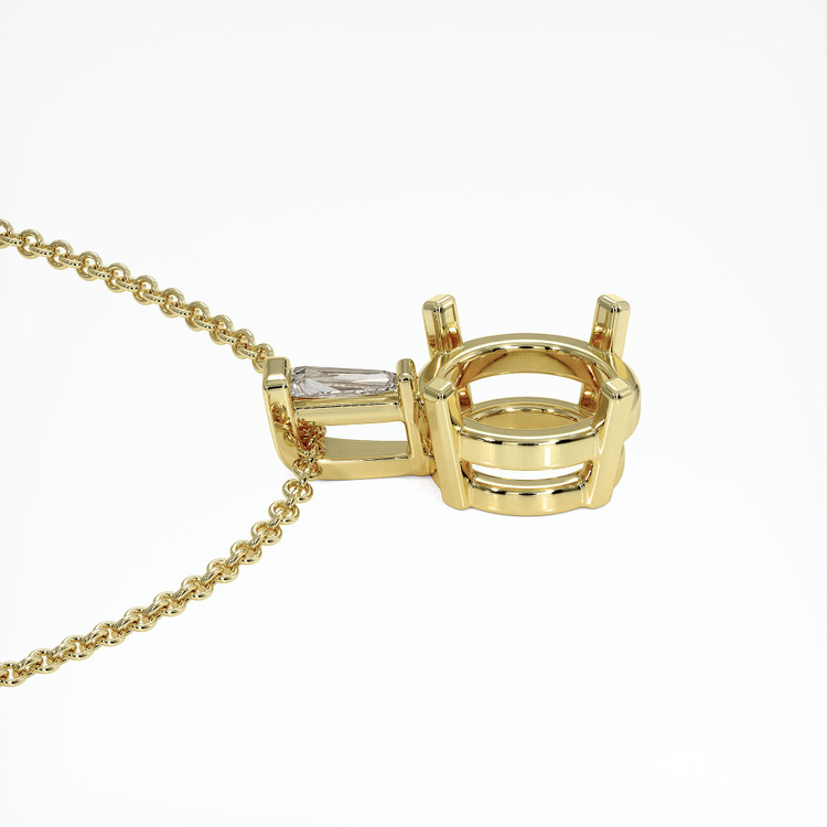 14K Yellow Gold Accent Stones Pendant Setting