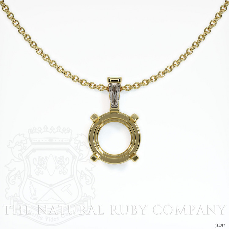 18K Yellow Gold Accent Stones Pendant Setting