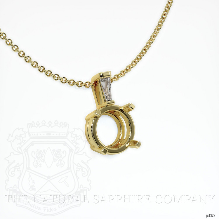 18K Yellow Gold Accent Stones Pendant Setting
