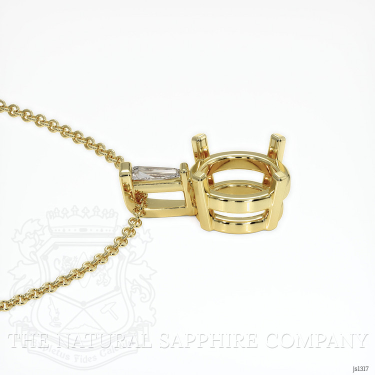 18K Yellow Gold Accent Stones Pendant Setting