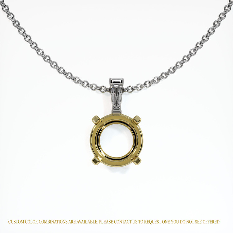 14K Yellow & White Accent Stones Pendant Setting