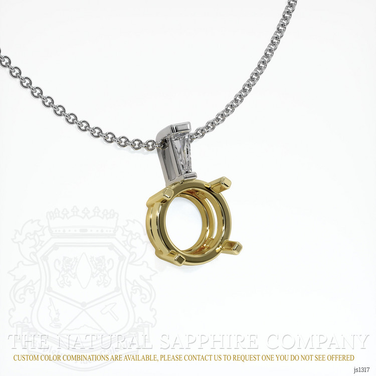 14K Yellow & White Accent Stones Pendant Setting