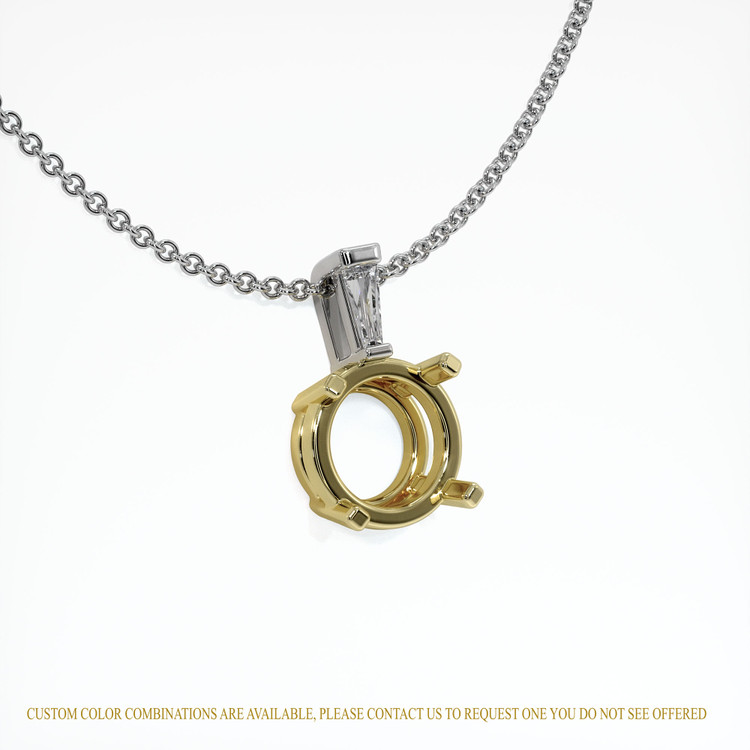 14K Yellow & White Accent Stones Pendant Setting