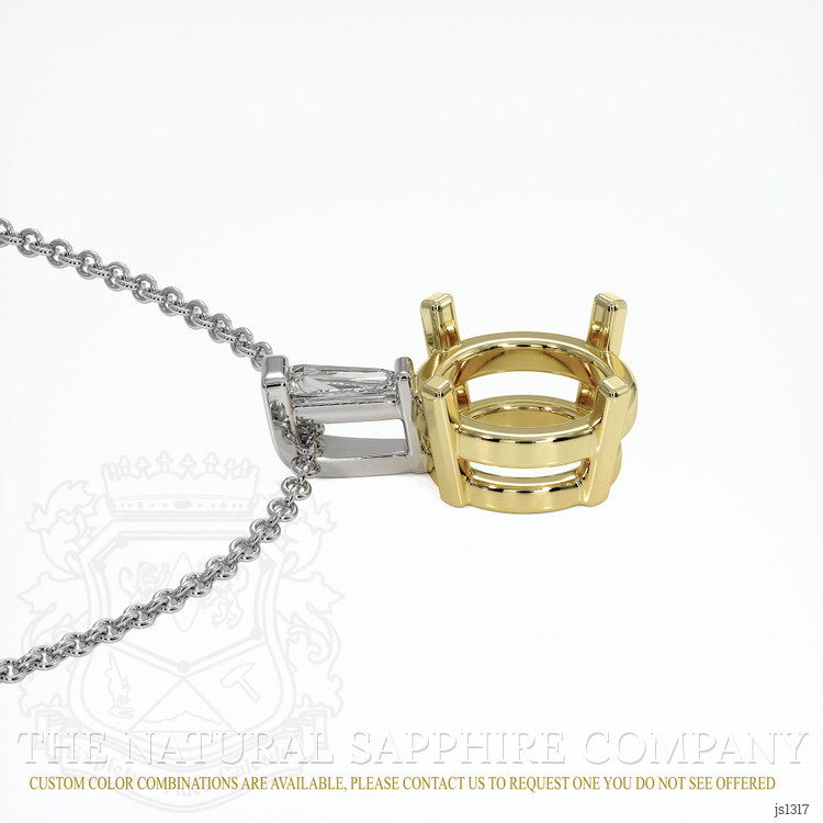 14K Yellow & White Accent Stones Pendant Setting