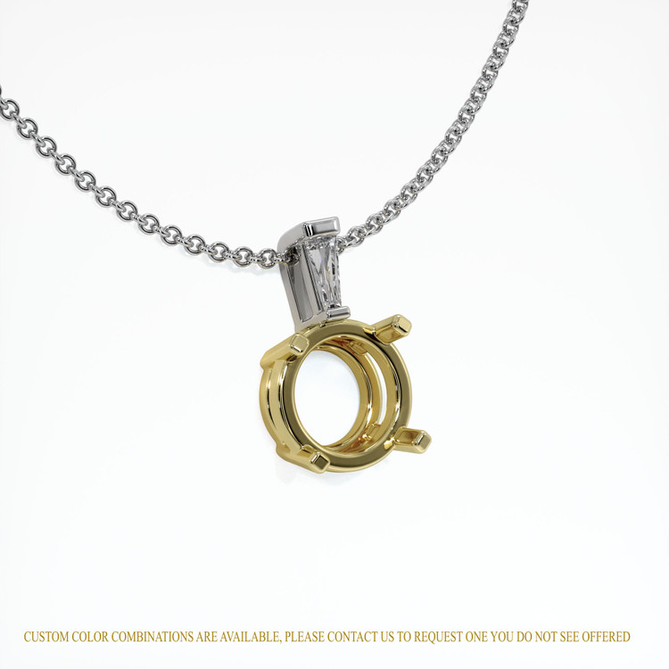 18K Yellow & White Accent Stones Pendant Setting