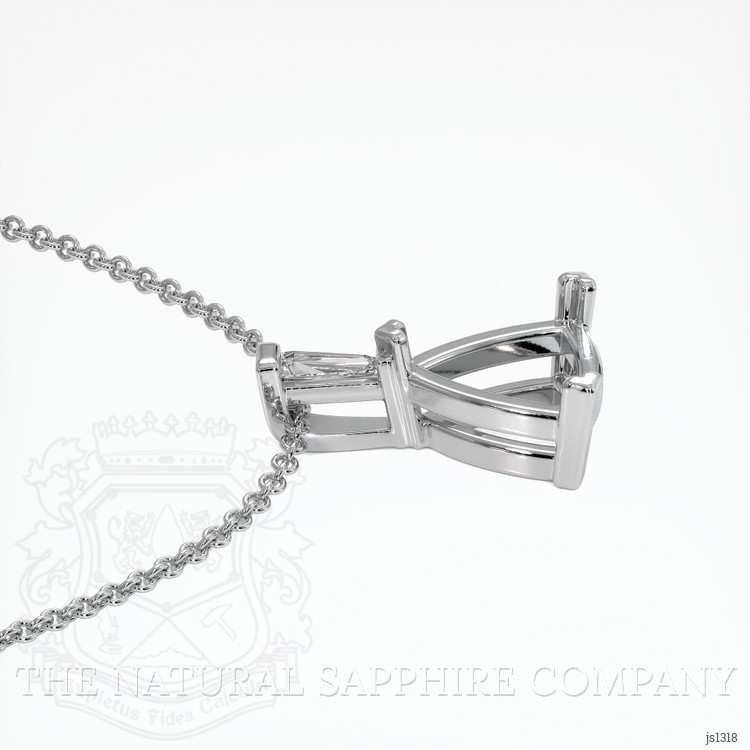 10K White Gold Accent Stones Pendant Setting