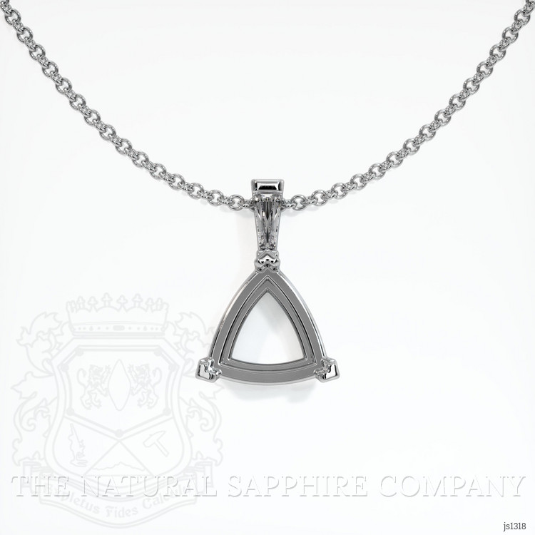 14K White Gold Accent Stones Pendant Setting