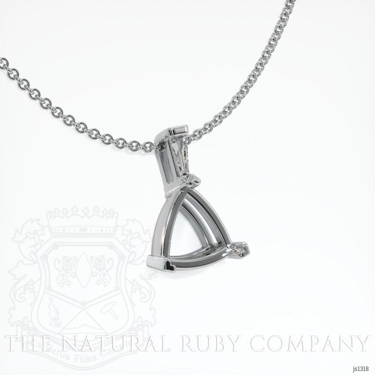 14K White Gold Accent Stones Pendant Setting