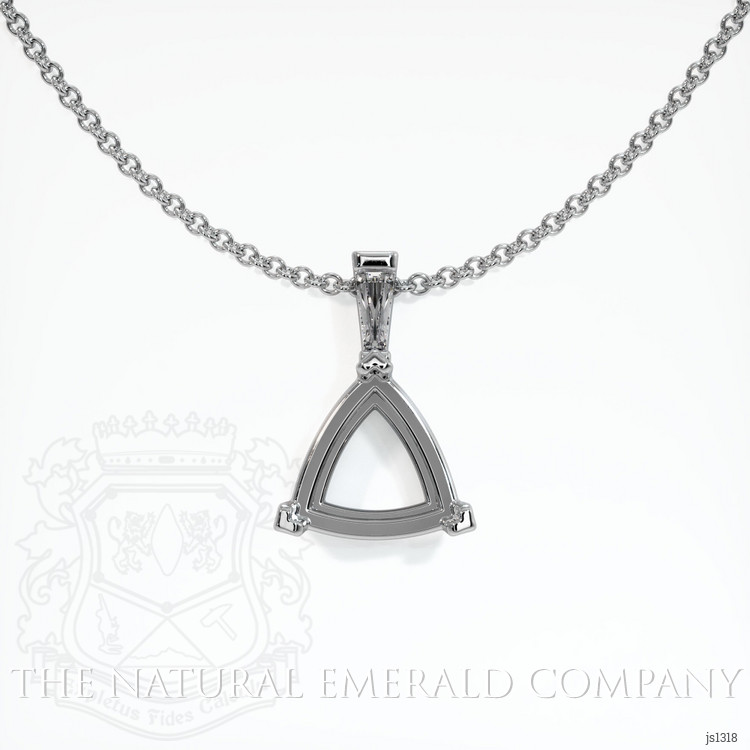 18K White Gold Accent Stones Pendant Setting