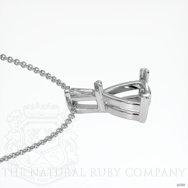 18K White Gold Accent Stones Pendant Setting