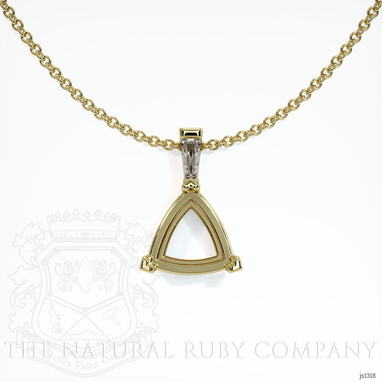 14K Yellow Gold Accent Stones Pendant Setting