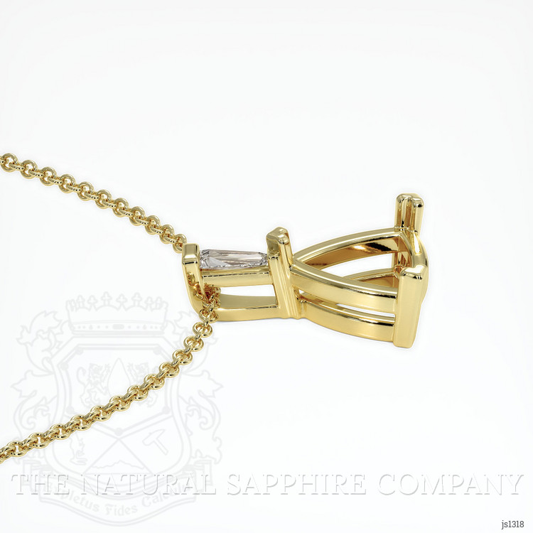 18K Yellow Gold Accent Stones Pendant Setting