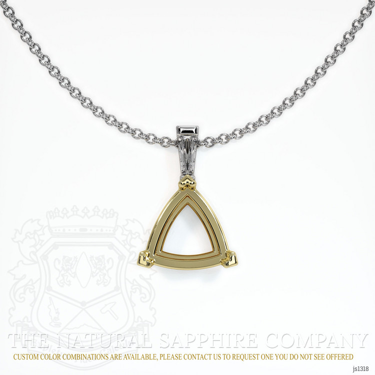 14K Yellow & White Accent Stones Pendant Setting