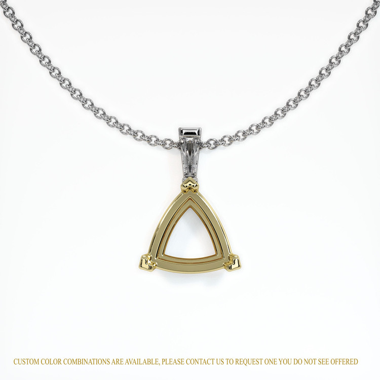 14K Yellow & White Accent Stones Pendant Setting