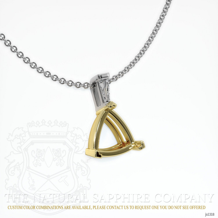 14K Yellow & White Accent Stones Pendant Setting