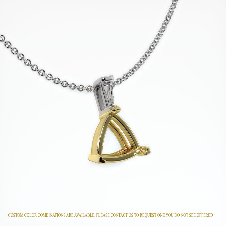 14K Yellow & White Accent Stones Pendant Setting