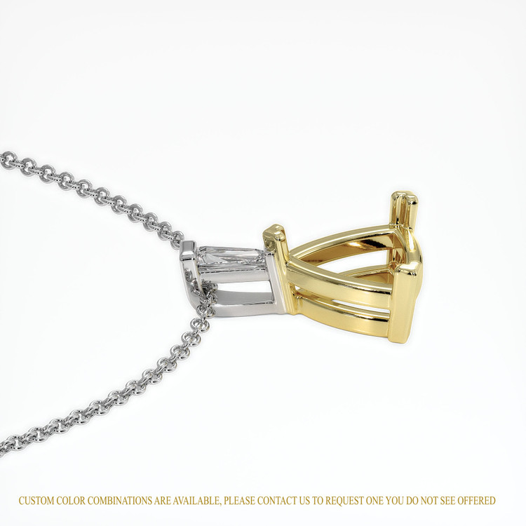 14K Yellow & White Accent Stones Pendant Setting