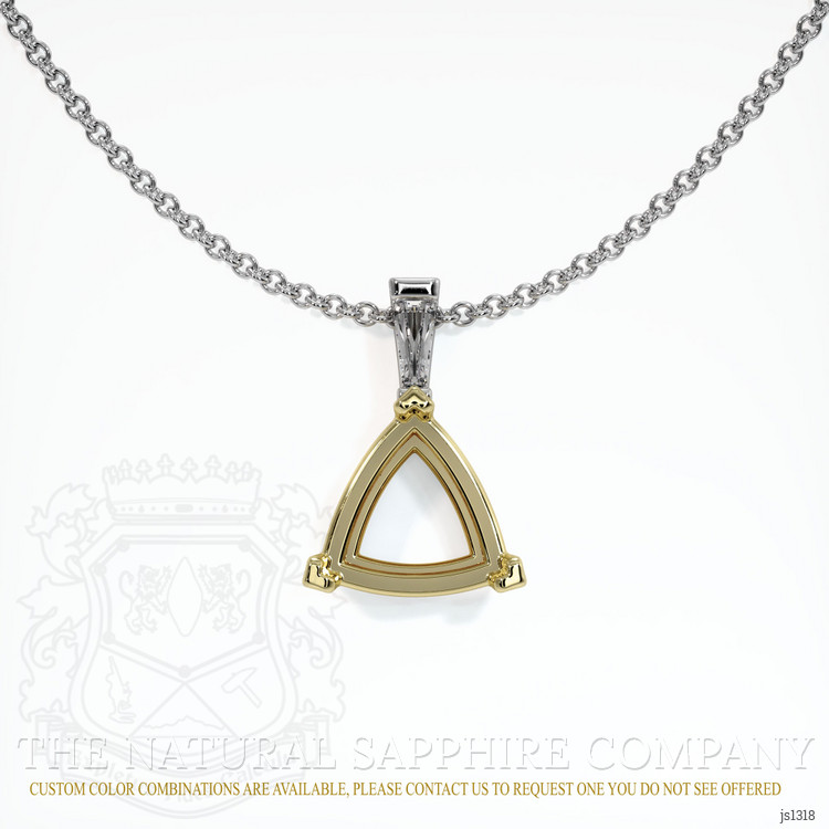 18K Yellow & White Accent Stones Pendant Setting