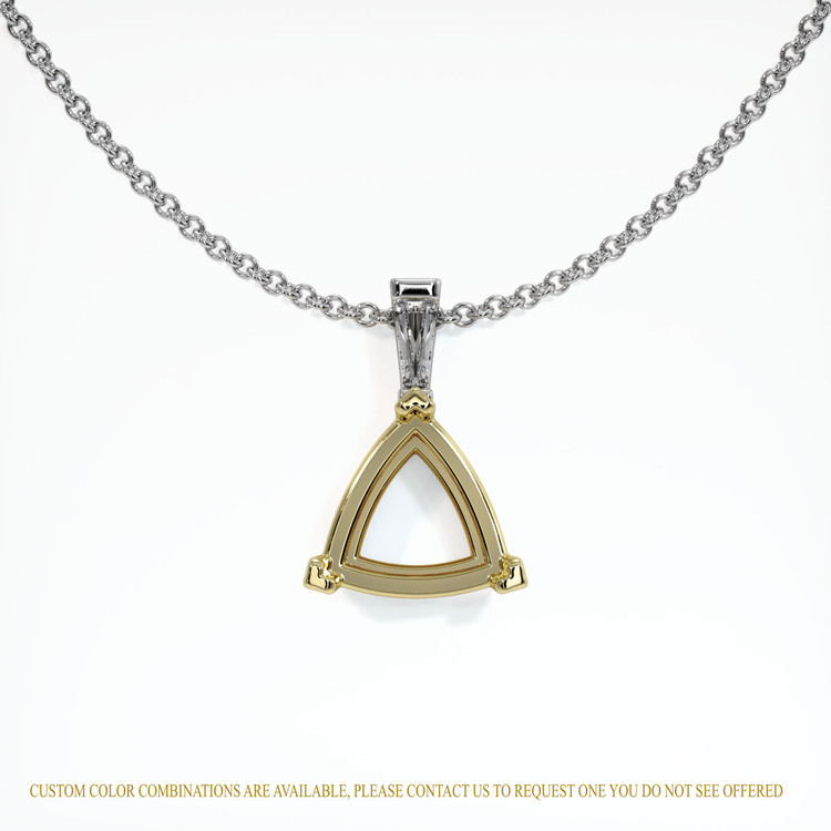 18K Yellow & White Accent Stones Pendant Setting