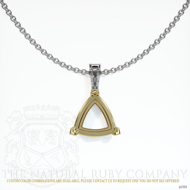 18K Yellow & White Accent Stones Pendant Setting