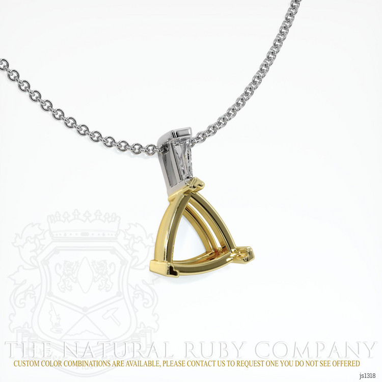 18K Yellow & White Accent Stones Pendant Setting