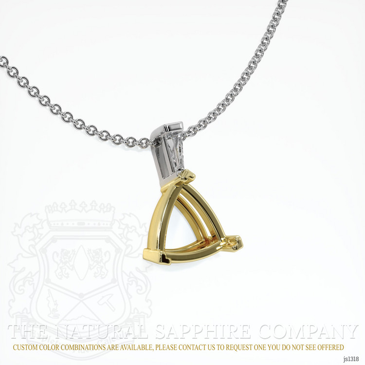 18K Yellow & White Accent Stones Pendant Setting