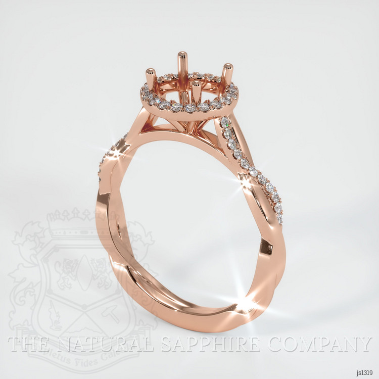 14K Rose Gold Pave Ring Setting