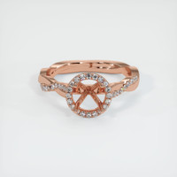 14K Rose Gold Pave Ring Setting Image