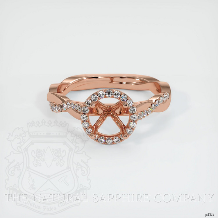 14K Rose Gold Pave Ring Setting
