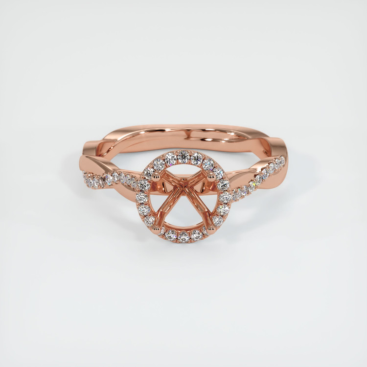 14K Rose Gold Pave Ring Setting