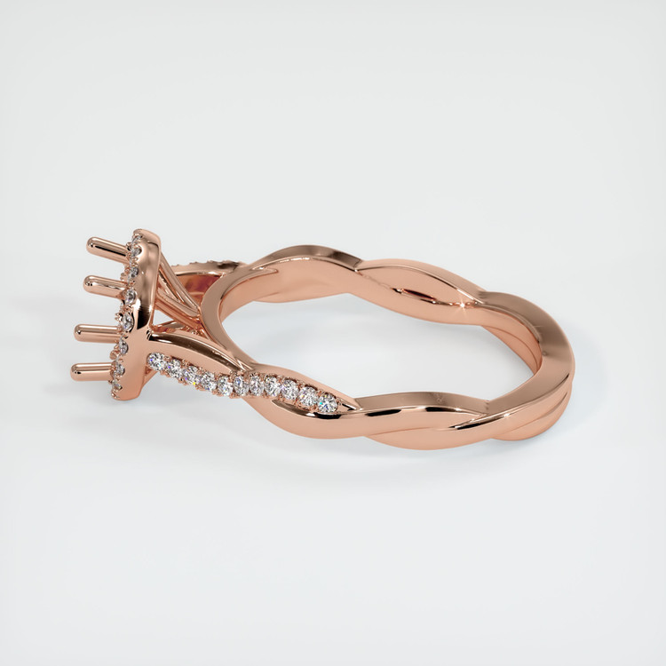 14K Rose Gold Pave Ring Setting