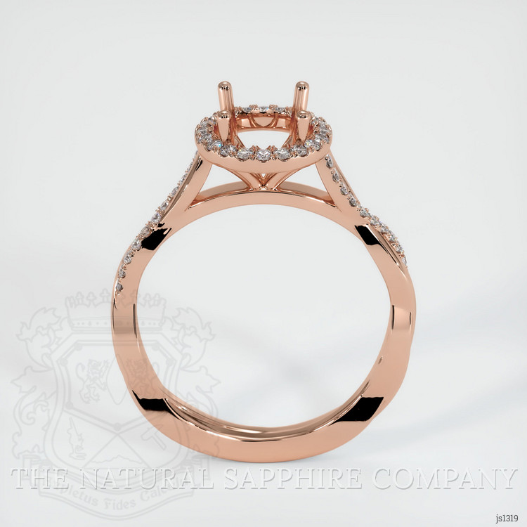 14K Rose Gold Pave Ring Setting