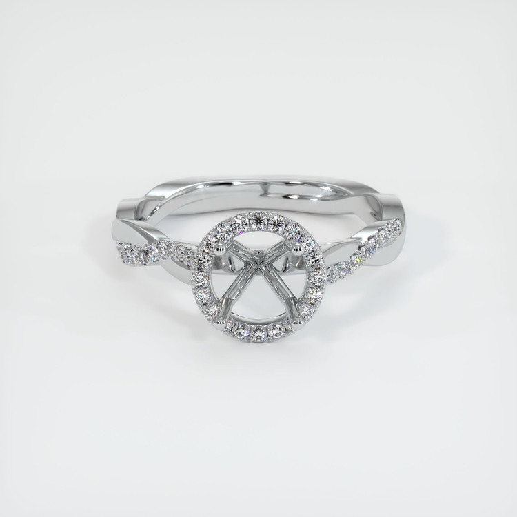 14K White Gold Pave Ring Setting