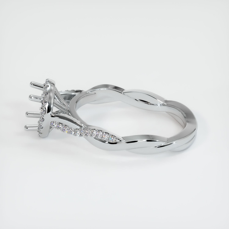 14K White Gold Pave Ring Setting