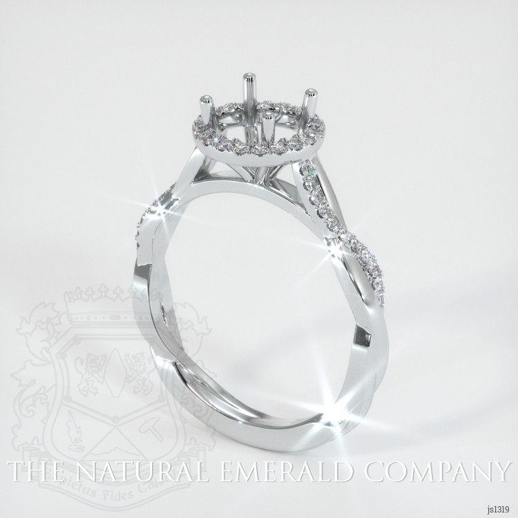 18K White Gold Pave Ring Setting