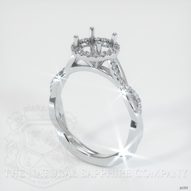 18K White Gold Pave Ring Setting