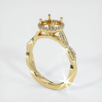 14K Yellow Gold Pave Ring Setting Video