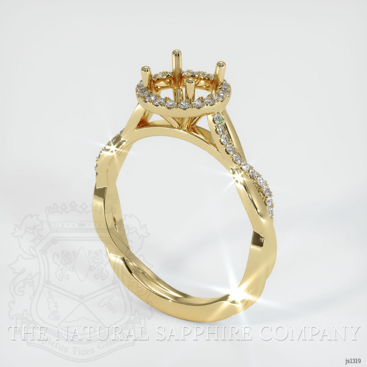 14K Yellow Gold Pave Ring Setting
