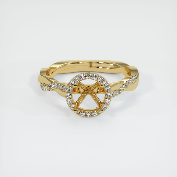 14K Yellow Gold Pave Ring Setting