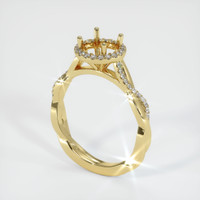 18K Yellow Gold Pave Ring Setting Video