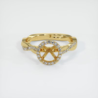 18K Yellow Gold Pave Ring Setting Image