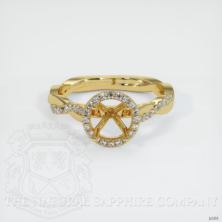 18K Yellow Gold Pave Ring Setting