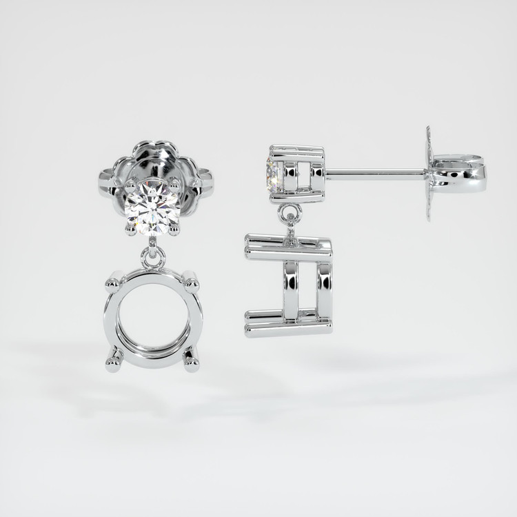 Platinum 950 Accent Stones Earring Setting